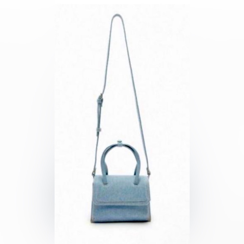 NWT ZARA Denim Mini City Crossbody Bag, Includes ZARA Dustbag - Picture 2 of 3